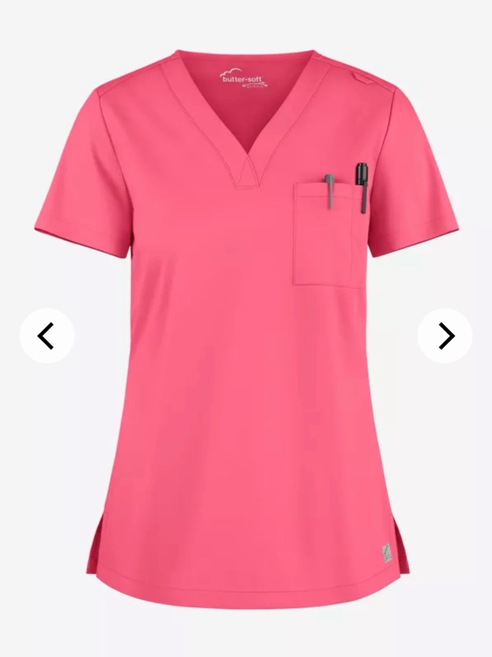 Uniform Advantage Butter-Soft Women's V-Neck Short Sleeve Top in Pink